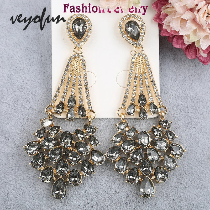 Veyofun Vintage Rhinestone Drop Earrings Classic Party Dangle Jewelry Gift