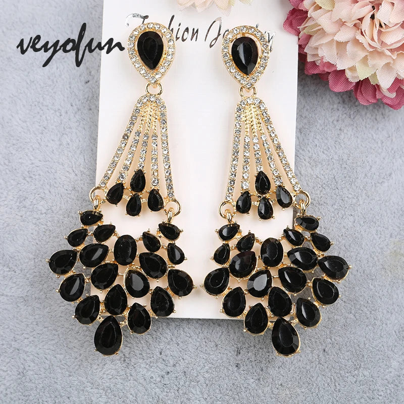 Veyofun Vintage Rhinestone Drop Earrings Classic Party Dangle Jewelry Gift