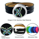 Vicky Home Enamel Stainless Steel Leather Locket Bangles Aromatherapy Bracelets