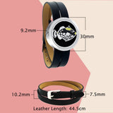 Vicky Home Enamel Stainless Steel Leather Locket Bangles Aromatherapy Bracelets