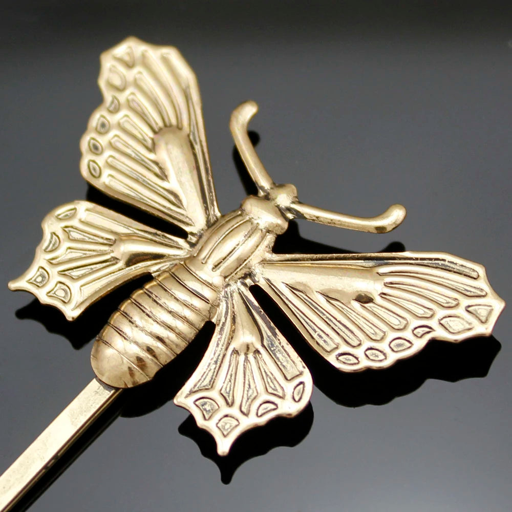 Vintage Silver Butterfly Hair Clip Pack of 2 - Wedding Party Jewelry