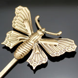 Vintage Silver Butterfly Hair Clip Pack of 2 - Wedding Party Jewelry