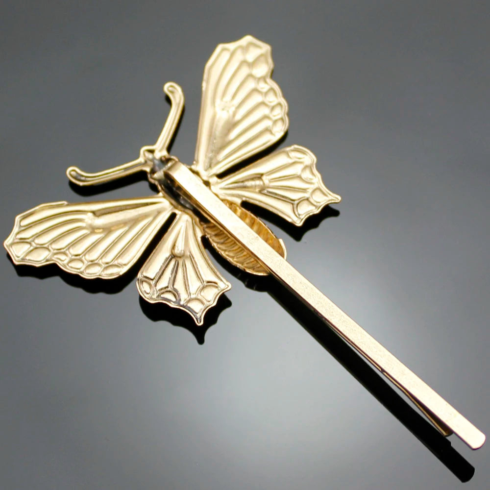 Vintage Silver Butterfly Hair Clip Pack of 2 - Wedding Party Jewelry