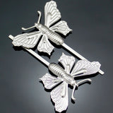 Vintage Silver Butterfly Hair Clip Pack of 2 - Wedding Party Jewelry