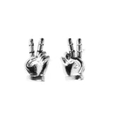 S925 Sterling Silver Victory Earrings Unisex