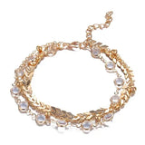 3Pcs Crystal Sequins Anklet Set Vintage Ankle Bracelets For Women