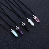 Hexagonal Column Stone Pendant Necklace for Women Jewelry