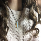 Hexagonal Column Stone Pendant Necklace for Women Jewelry