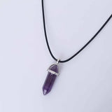 Hexagonal Column Stone Pendant Necklace for Women Jewelry