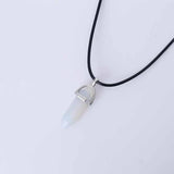 Hexagonal Column Stone Pendant Necklace for Women Jewelry
