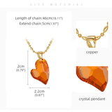 Heart Shaped Crystal Pendant Necklace, Quartz Stone Choker Jewelry
