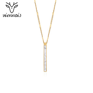 Vertical Bar Necklace Stainless Steel Women Pendants & Necklaces