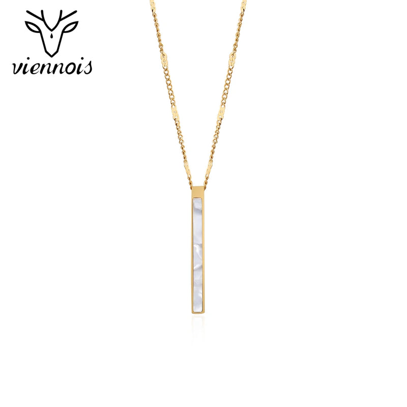 Vertical Bar Necklace Stainless Steel Women Pendants & Necklaces