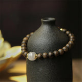 Vietnam Agarwood Buddha Beads Bracelet Hetian Jade 14K Filled Jewelry