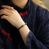 Vietnam Agarwood Buddha Beads Bracelet Hetian Jade 14K Filled Jewelry