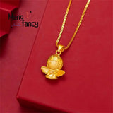 Vietnam Placer Angel Pendant Charms Amulet Fine Jewelry Women Couple Chain