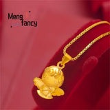 Vietnam Placer Angel Pendant Charms Amulet Fine Jewelry Women Couple Chain