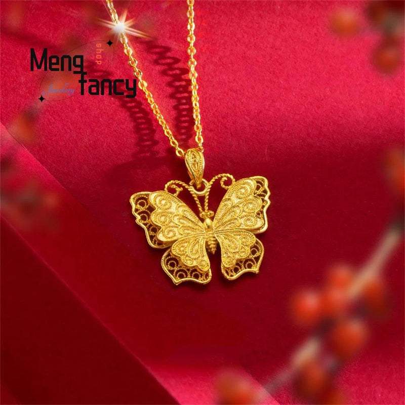 Vietnam Placer Butterfly Pendant Charms Jewelry Gift