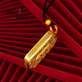 Vietnam Placer Six Character Truths Sutra Spinner Pendant Charms Necklace