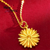 Vietnam Sunflower Pendant Charms Placer Amulet Jewelry Gift