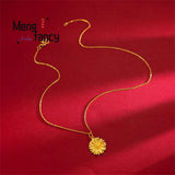 Vietnam Sunflower Pendant Charms Placer Amulet Jewelry Gift