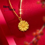 Vietnam Sunflower Pendant Charms Placer Amulet Jewelry Gift