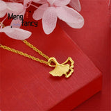 Vietnam Sand 24K Apricot Leaf Pendant Charms Fine Jewelry Sets