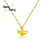 Vietnam Sand 24K Apricot Leaf Pendant Charms Fine Jewelry Sets