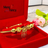 Vietnam Sand 24K Hollowed Delicate Bracelet Charms Fine Jewelry Sets