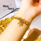 Vietnam Sand 24K Hollowed Delicate Bracelet Charms Fine Jewelry Sets