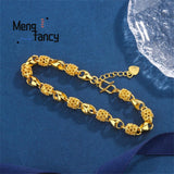Vietnam Sand 24K Hollowed Bracelet Charms Fine Jewelry Sets Women