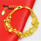Vietnam Sand 24K Lucky Beads Bracelet Charms Fine Jewelry Sets Women Bangle
