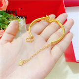 Vietnam Sand 24K Plated Flower Bangle Charms Fine Jewelry Sets
