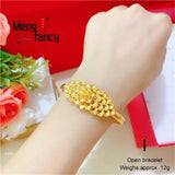 Vietnam Sand 24K Plated Flower Bangle Charms Fine Jewelry Sets