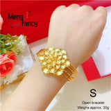 Vietnam Sand 24K Plated Flower Bangle Charms Fine Jewelry Sets