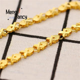 Vietnam Sand 24K Plated Lucky Grass Bracelet Retro Charms Jewelry Sets Women