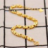 Vietnam Sand 24K Plated Lucky Grass Bracelet Retro Charms Jewelry Sets Women
