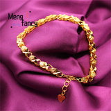Vietnam Sand 24K Plated Lucky Grass Bracelet Retro Charms Jewelry Sets Women