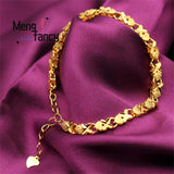 Vietnam Sand 24K Plated Lucky Grass Bracelet Retro Charms Jewelry Sets Women