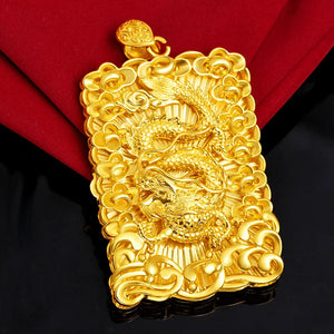 Vietnam Shajin Domineering Men's Buddha Fang Thai Golden Maitreya Necklace