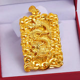 Vietnam Shajin Domineering Men's Buddha Fang Thai Golden Maitreya Necklace