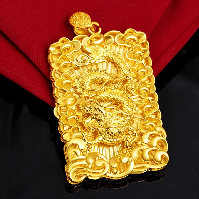 Vietnam Shajin Domineering Men's Buddha Fang Thai Golden Maitreya Necklace