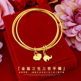 Vietnam Shajin Sansheng III Three Rings Bell Bracelet