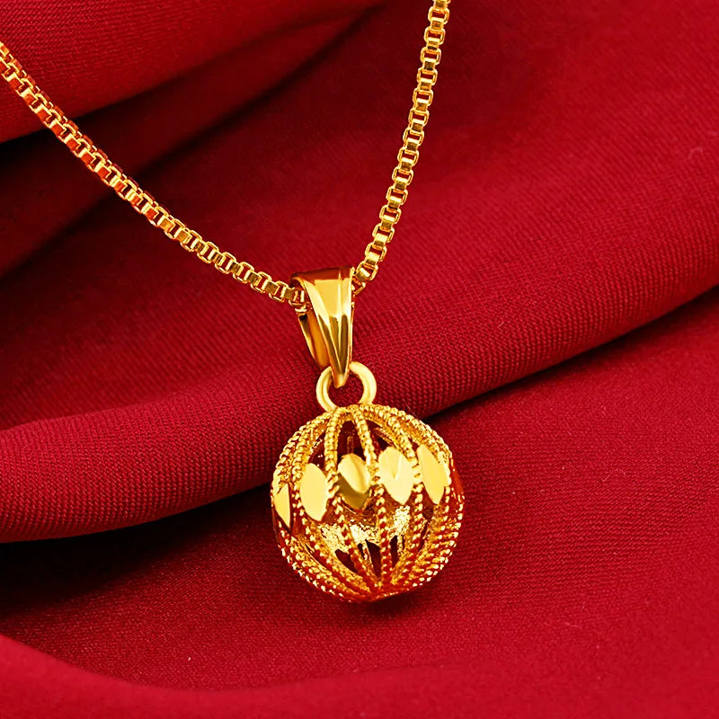 Vietnam Sand Gold-Plated Hydrangea Round Pendant Thai Necklace Pendant