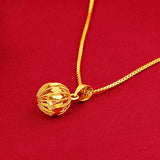 Vietnam Sand Gold-Plated Hydrangea Round Pendant Thai Necklace Pendant