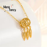 Vietnamese Sand Hollowed Out Floral Pendant Plated 24K Charms Fine Jewelry