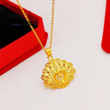 Vietnamese Sand Peacock Pendant Charms Necklace Fine Jewelry Amulet