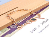 316L Stainless Steel Acrylic Link Bracelet Vintage Roman Numeral Charm