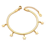 Bohemia Party Snake Chain Bracelets 5 Star Charm Jewelry Women Girls