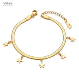 Bohemia Party Snake Chain Bracelets 5 Star Charm Jewelry Women Girls